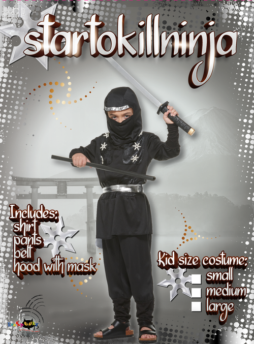 Eraspooky Halloween Ninja Costume Boys Black Assassin Kids Costume Fancy Dress