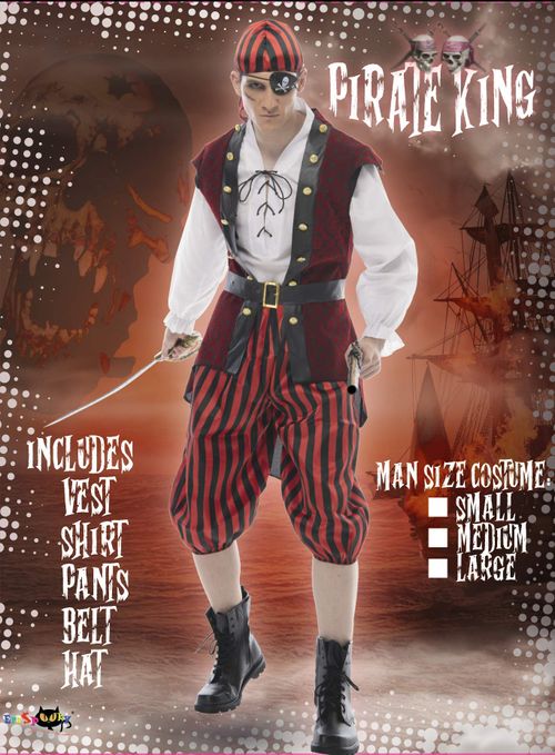 EraSpooky Ensemble de costumes de pirate Halloween de luxe pour hommes