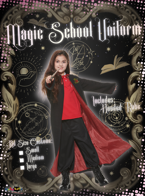 EraSpooky Wizard Robe Uniforme scolaire pour enfants Costume d'Halloween unisexe