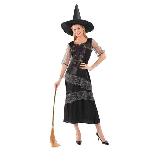 Eraspooky Costume de sorcière pour femme Livre de contes Halloween Ensemble de costumes de sorcière méchante