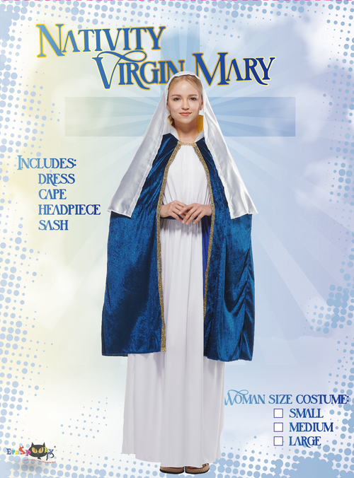 Eraspooky Femmes Vierge Marie Costume Biblique Robe