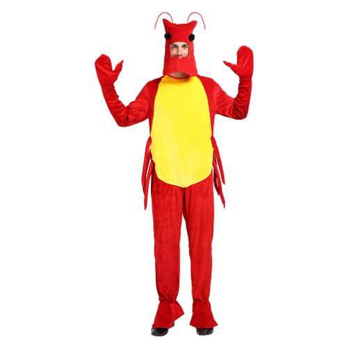 EraSpooky Adult's Lobster Halloween Costume Men Sea Animal Onesie Pajama Mascot Women