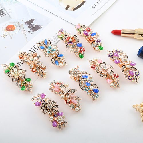 DP B-3842 Alloy strass pérola flor borboleta grampo de cabelo