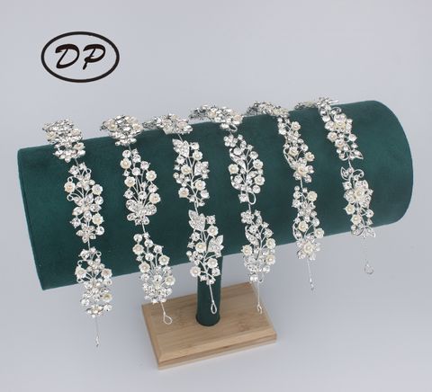 New elegant flower princess hairchain shiny alloy rhinestone luxury crown wedding banquet bridal hair accessories