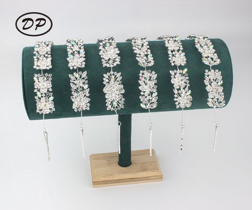 DP E-103 합금 AB 라인석 나비 꽃 헤어 체인