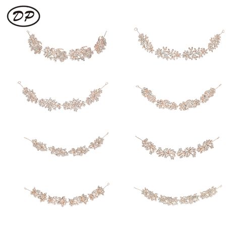 DP E-18 Alloy rhinestone flower Hair Chain