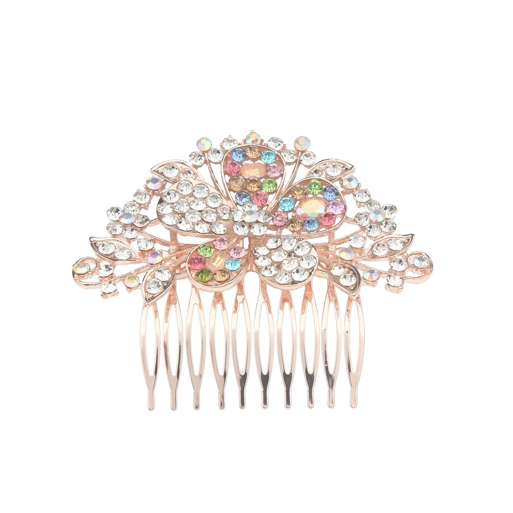 DP A-305 Alloy colorful rhinestone butterfly flower hairpin