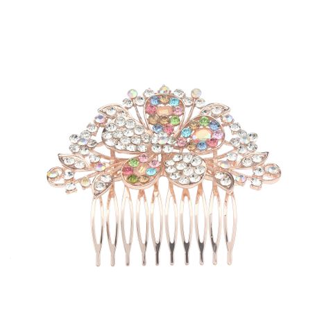 DP A-305 Alloy colorful rhinestone butterfly flower hairpin