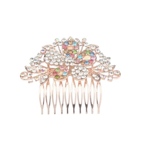 Épingle à cheveux fleur papillon strass coloré DP A-305 alliage