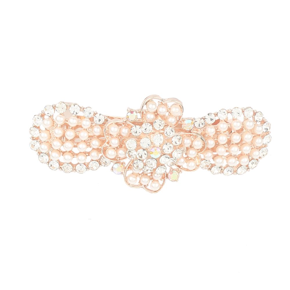 DP B-5060 Alloy colorful rhinestone pearl flower hair clip