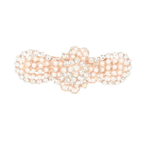 DP B-5060 Alloy colorido strass pérola flor grampo de cabelo