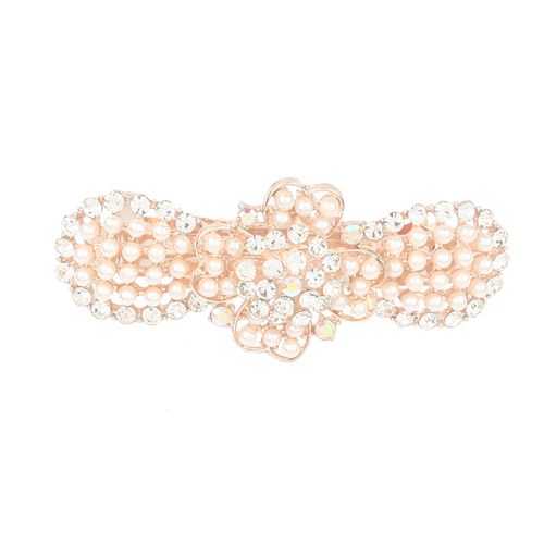 DP B-5060 Alloy colorido strass pérola flor grampo de cabelo