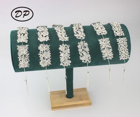 DP E-96 합금 라인석 나비 꽃 헤어 체인