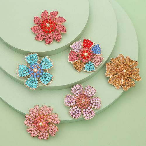 DP Y-42 Fashion  Alloy colorful rhinestone big flower brooch