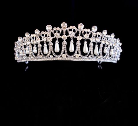 DP HG-2012 합금 라인석 진주 바로크 크라운