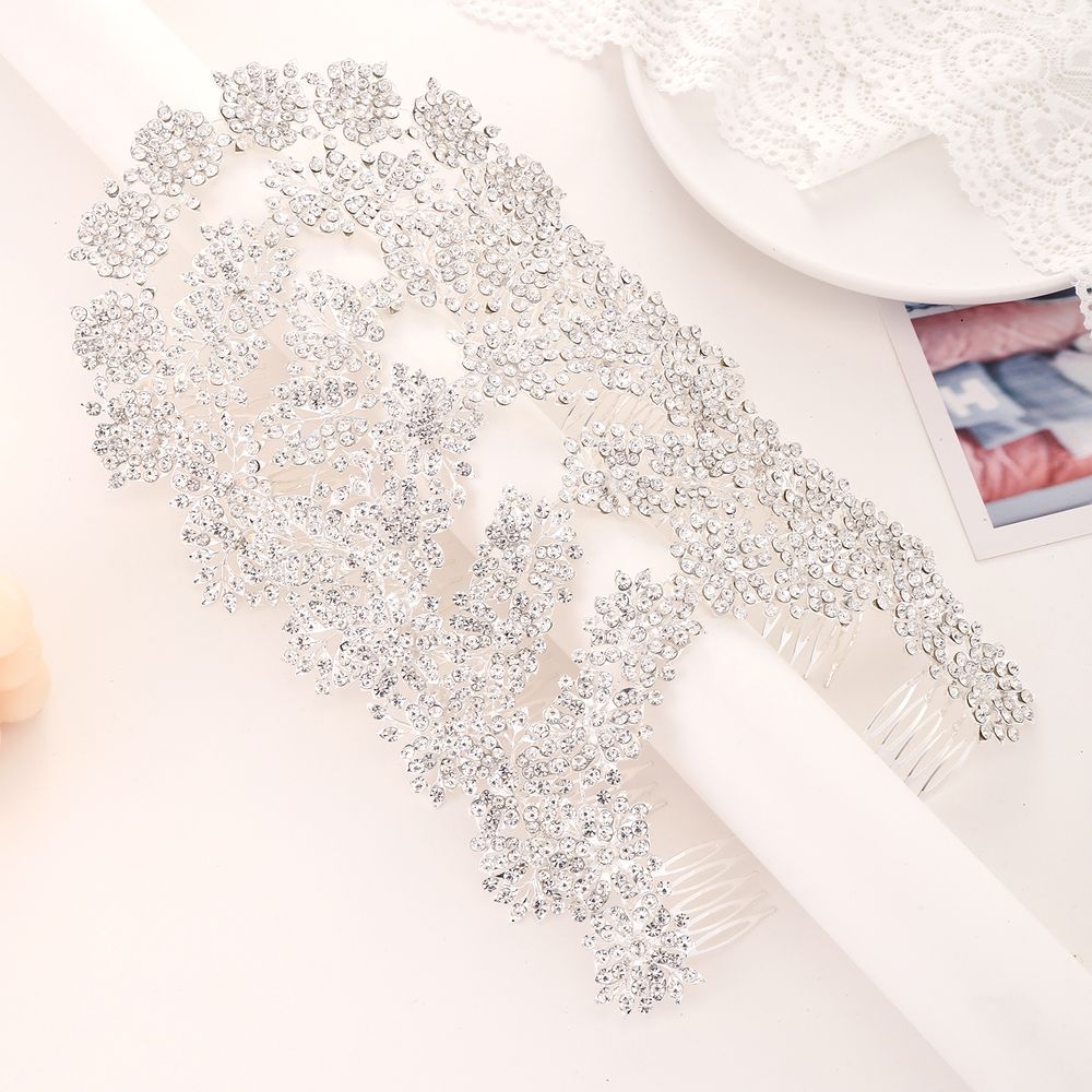 DP A-132  Alloy rhinestone  butterfly flower fork comb chain