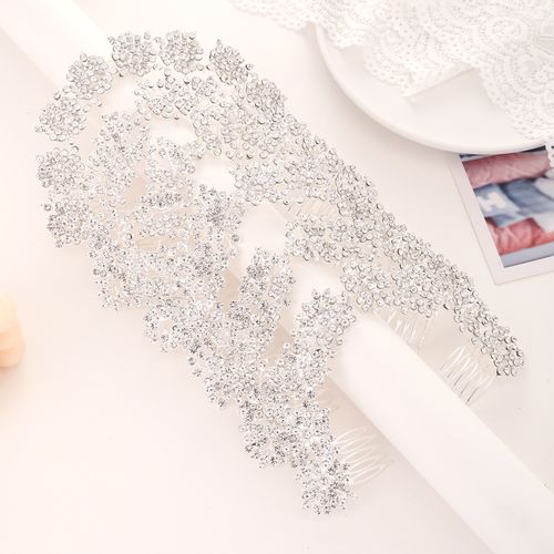 DP A-132  Alloy rhinestone  butterfly flower fork comb chain