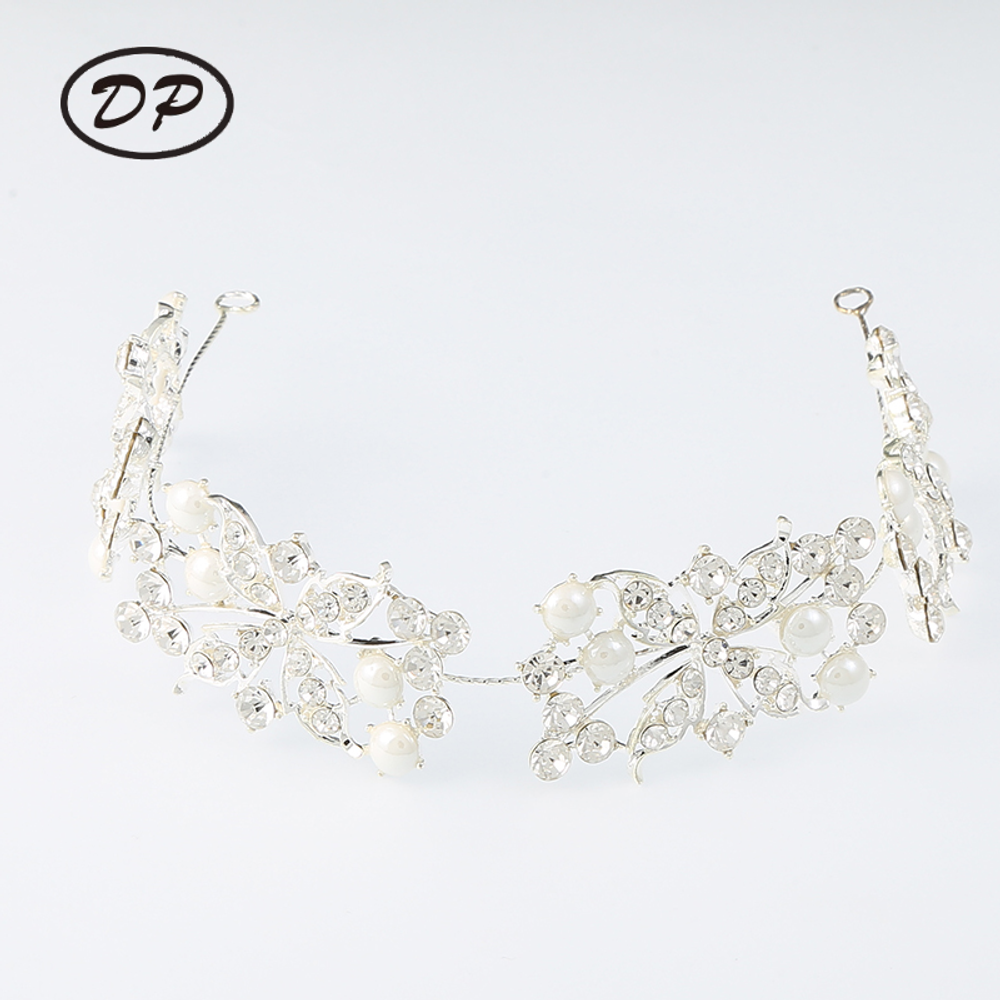 DP B-3977 Cadena de pelo de flor de mariposa de perla de diamantes de imitación de aleación