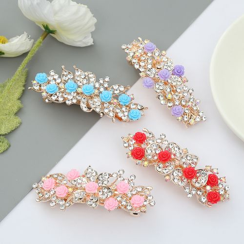 DP B-5051 Alloy strass flor pavão grampo de cabelo