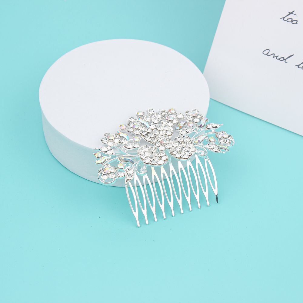 DP A-306 Fashion Alloy AB rhinestone butterfly flower hairpin