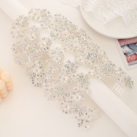 DP A-80  Alloy rhinestone flower fork comb chain