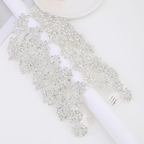DP A-74  Alloy rhinestone flower fork comb chain
