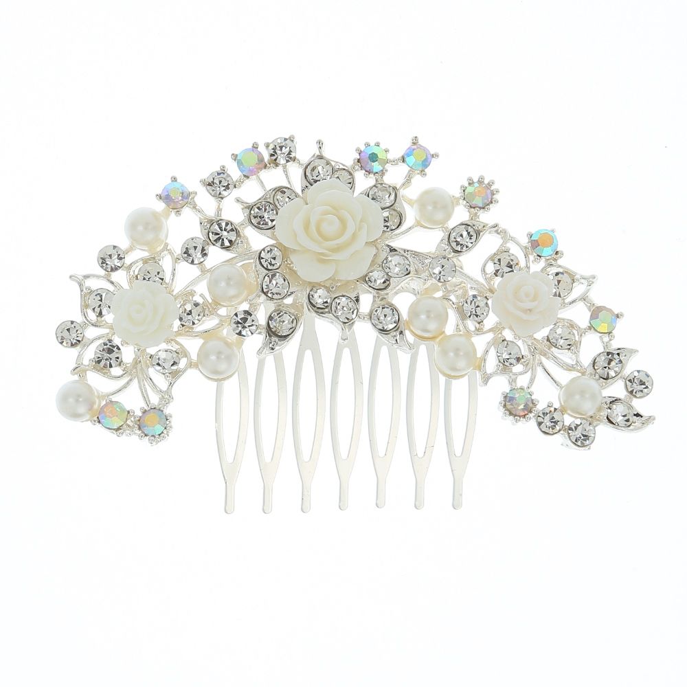 Horquilla de flor de perla de diamantes de imitación de aleación de moda DP A-58