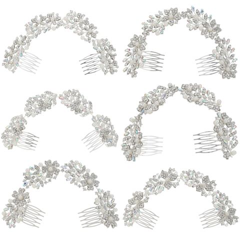 DP A-101 Legierung AB Strass Perle Blume Gabelkammkette