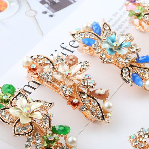 DP B-3842 Alloy strass pérola flor borboleta grampo de cabelo