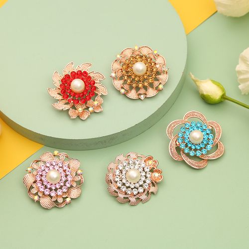 DP Y-39 Elegant Alloy rhinestone pearl garland  flower brooch