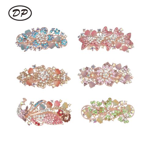 DP B-5114 Legierung bunte Strass Schmetterling Pfau Schleife Stil Haarnadel Clips