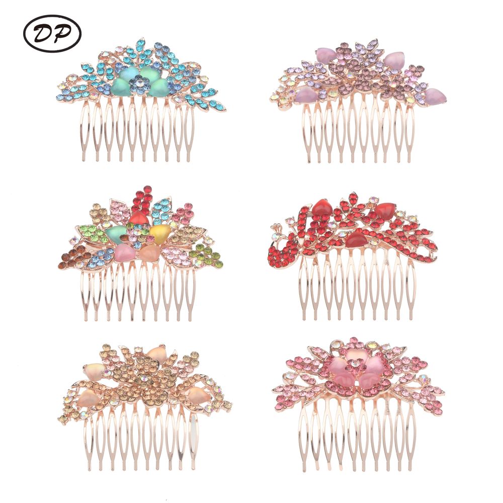 DP A-94 패션 합금 다채로운 모조 다이아몬드 꽃 머리핀
