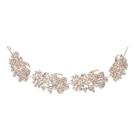 DP E-18 Alloy rhinestone flower Hair Chain