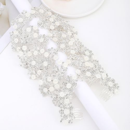 DP A-89  Alloy rhinestone butterfly flower fork comb chain