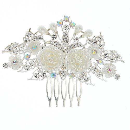 DP A-15 Épingle à cheveux fleur perle strass alliage élégant