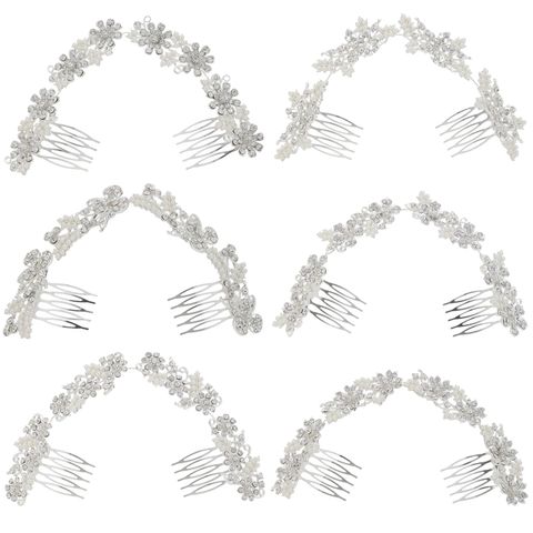 DP A-69 Strass-Perlenblumen-Gabelkammkette aus Legierung