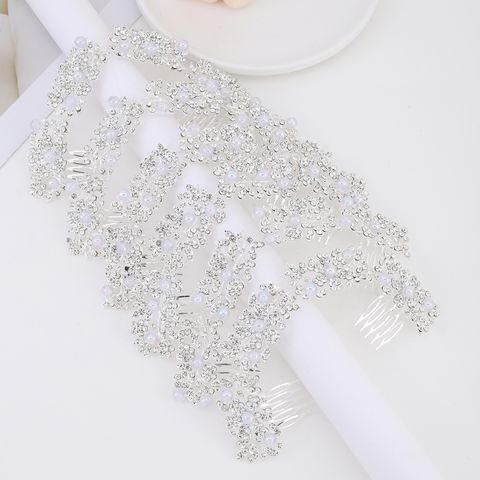 DP A-137  Alloy rhinestone flower fork comb chain