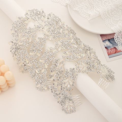DP A-84  Alloy rhinestone flower fork comb chain