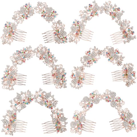 DP A-118 aleación AB rhinestone cristal mariposa flor tenedor peine cadena