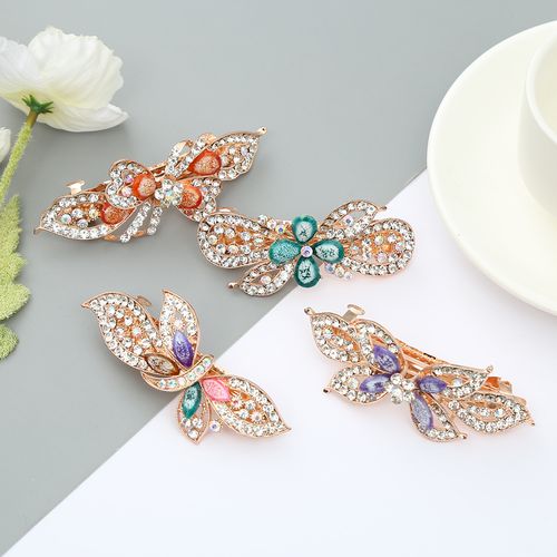 DP B-3926 Alloy strass borboleta pavão flor grampo de cabelo