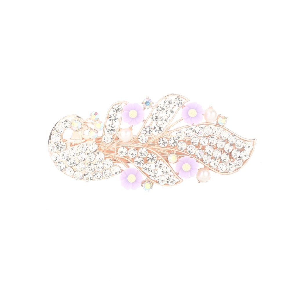 DP B-5108 Aleación de diamantes de imitación perla mariposa pavo real flor pinza para el cabello