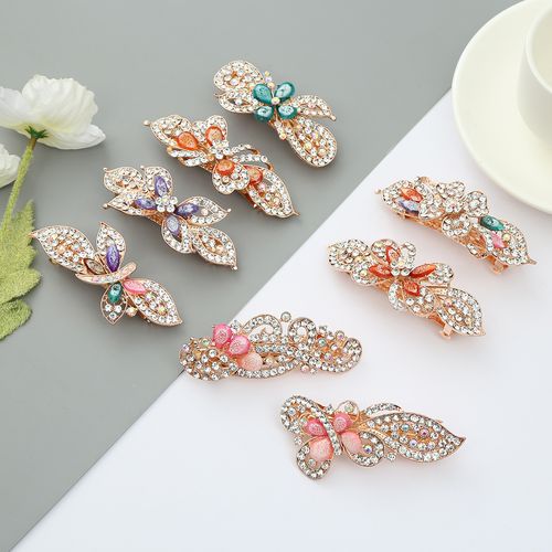 DP B-3926 Alloy strass borboleta pavão flor grampo de cabelo