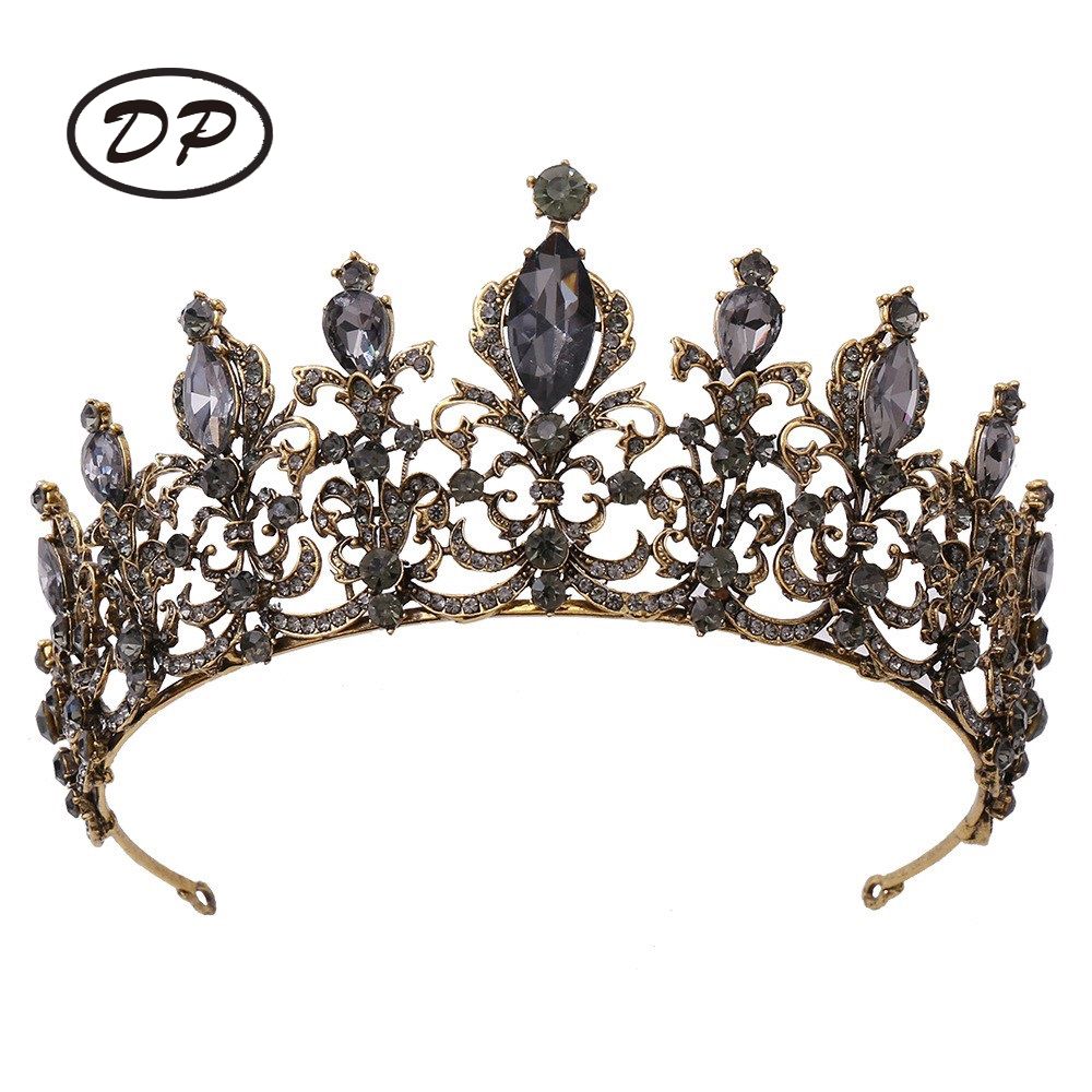 DP HG-1077 Alloy rhinestone crystal baroque crown