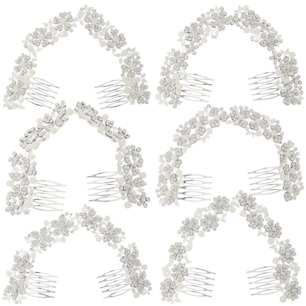 DP A-130  Alloy rhinestone pearl butterfly flower fork comb chain