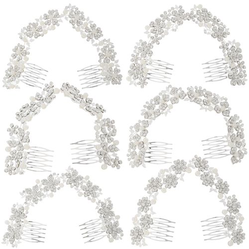 DP A-130  Alloy rhinestone pearl butterfly flower fork comb chain