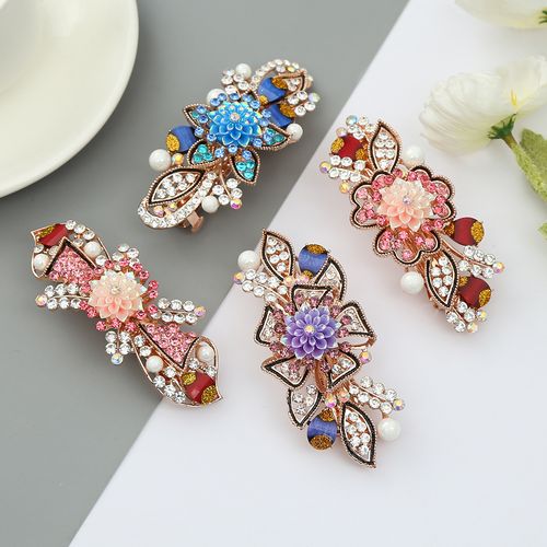 DP B-3767 Alloy strass pérola borboleta pavão flor grampo de cabelo