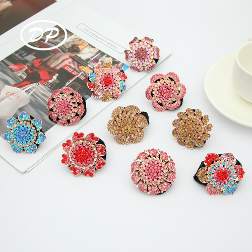 DP D-190 Fashion Alloy colorful rhinestone flower Cloth rings