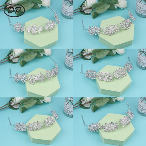 DP E-52 Alloy rhinestone bow butterfly flower Hair Chain