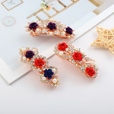 DP B-3996 Alloy strass pérola flor grampo de cabelo