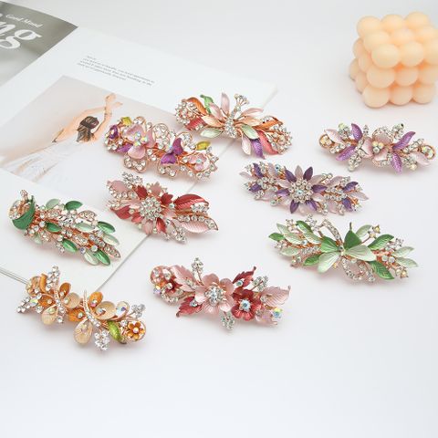 DP B-3440 Alloy strass borboleta pavão flor grampo de cabelo